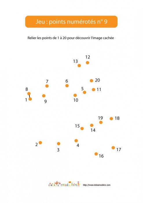 Jeu de points numérotés n°9