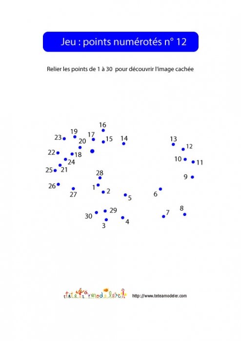 Jeu de points numérotés n°12