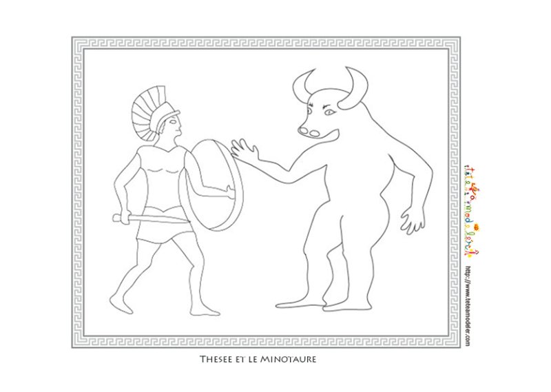 Coloriage Thèse et le minotaure