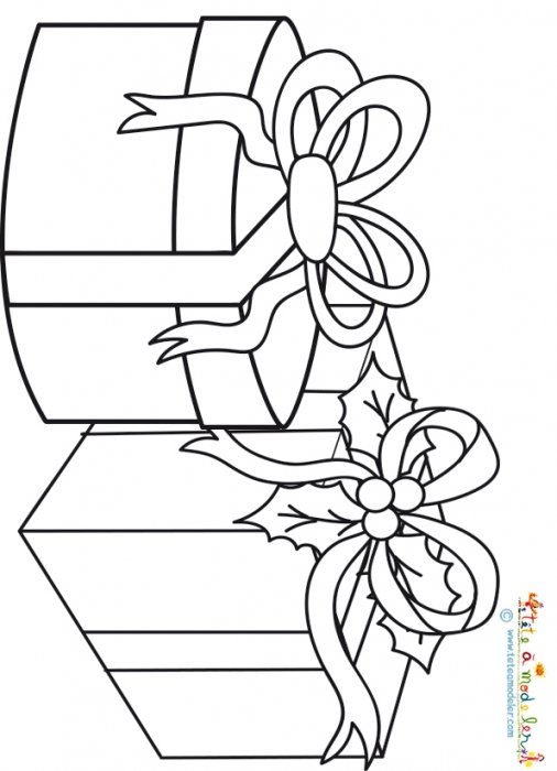 Deux cadeaux pour Noël à colorier