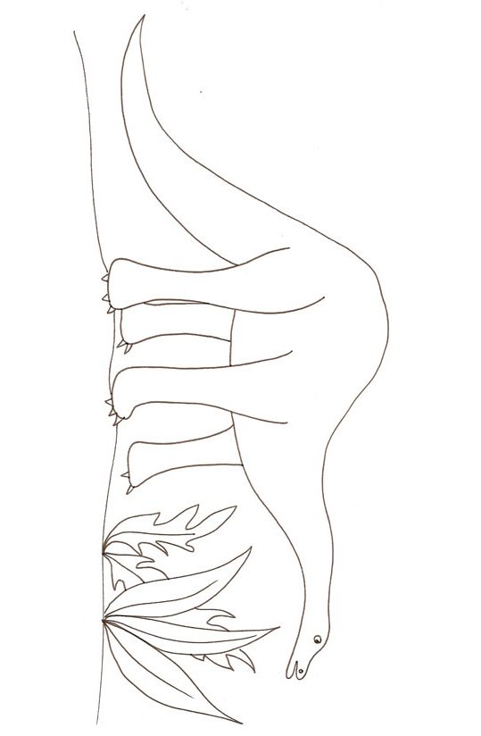 Imprimer le dessin d'un dinosaure brachiosaurus &agrave; colorier
