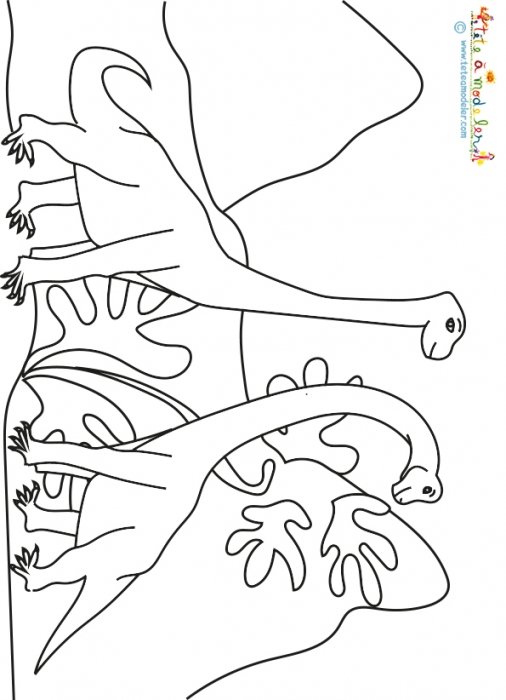 Coloriage de dinosaures du jurassique