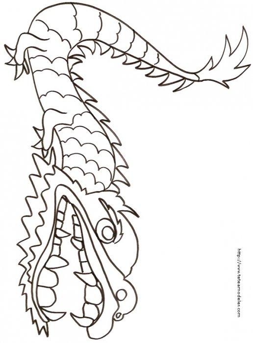 Coloriage d'un dragon de Chine