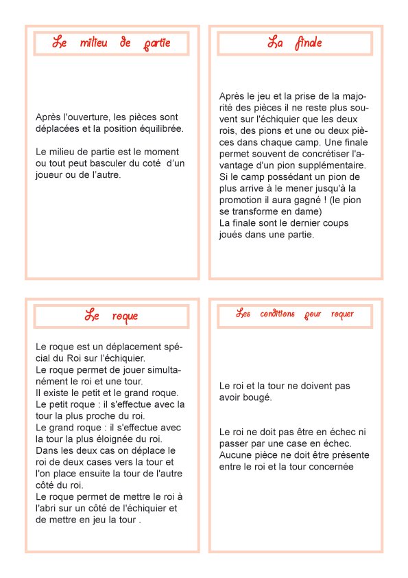 r&egrave;gle jeu d'&eacute;checs
