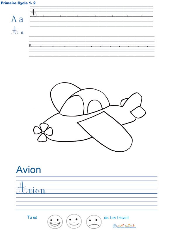 Exercice d'&eacute;criture sur l'avion
