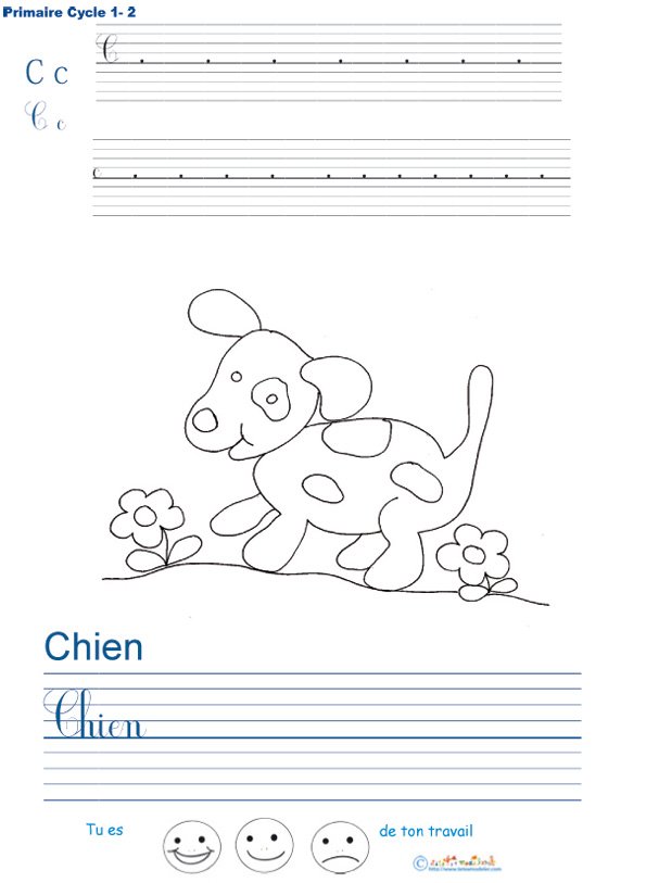 Exercice d'&eacute;criture sur le chien
