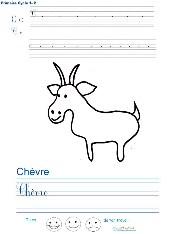 Exercice d'&eacute;criture sur la ch&egrave;vre
