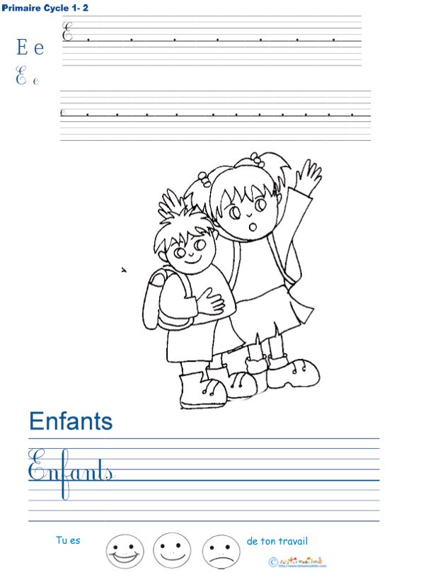 Exercice d'&eacute;criture sur les enfants 
