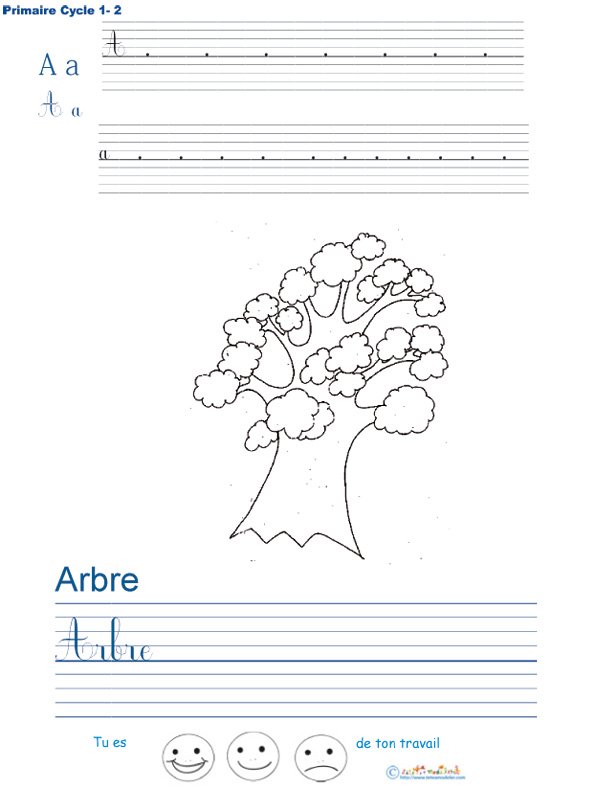 Exercice d'&eacute;criture sur l'arbre
