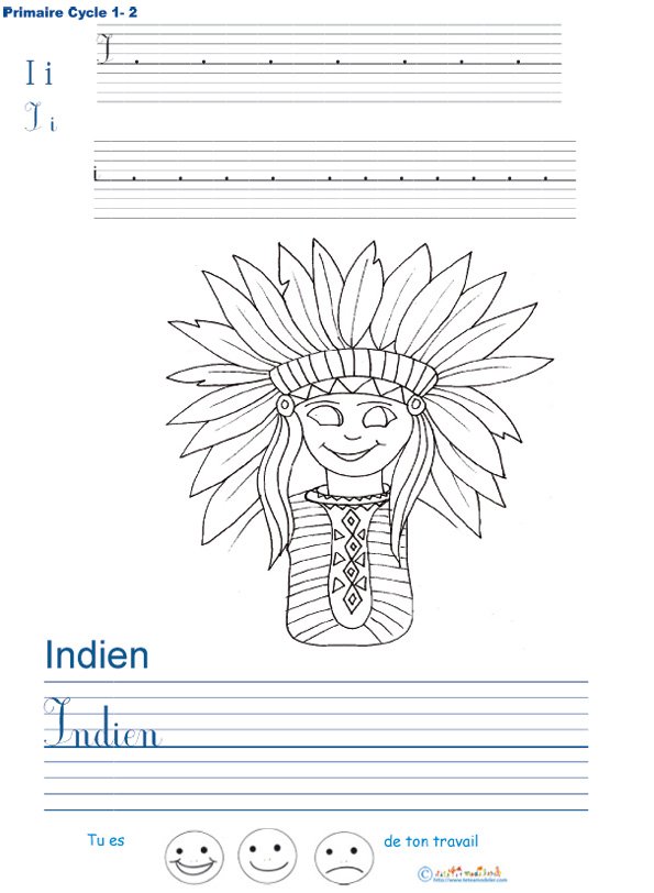 Exercice d'&eacute;criture sur l'indien