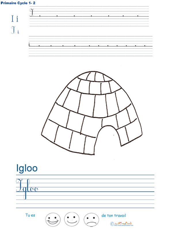 Exercice d'&eacute;criture sur l'igloo
