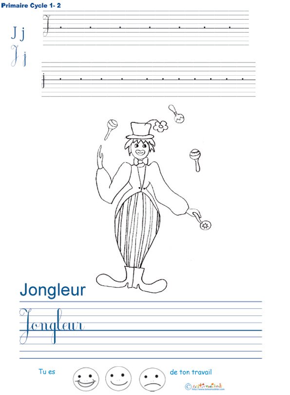 Exercice d'&eacute;criture sur le jongleur
