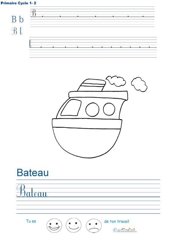 Exercice d'&eacute;criture sur le bateau
