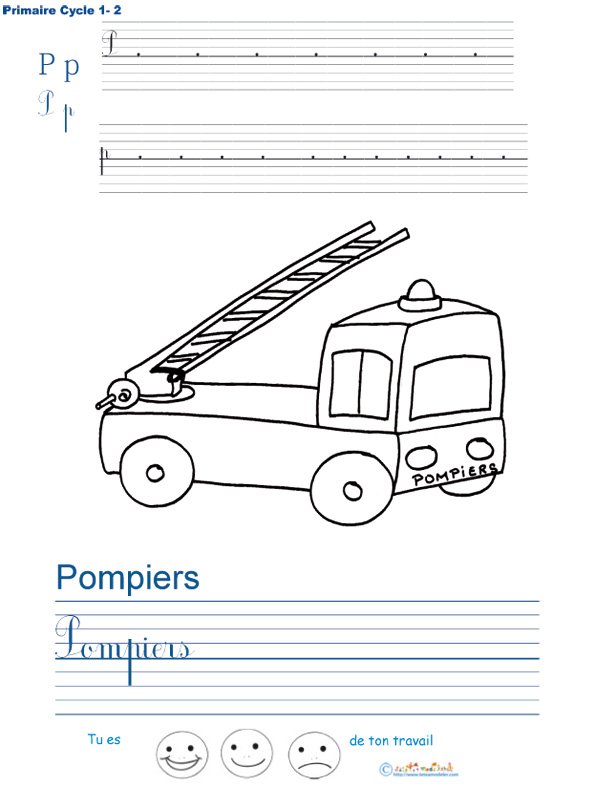 Exercice d'&eacute;criture sur les pompiers
