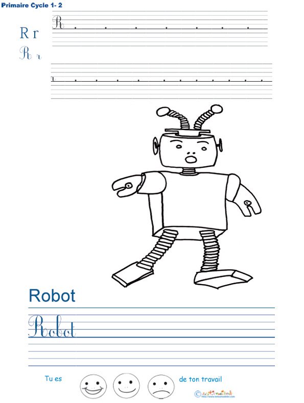 Exercice d'&eacute;criture sur le robot
