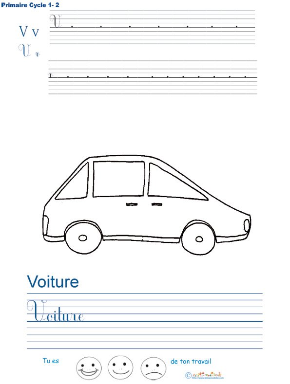Exercice d'&eacute;criture sur la voiture
