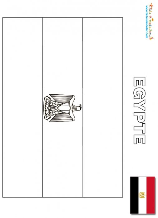 Coloriage drapeau Egypte
