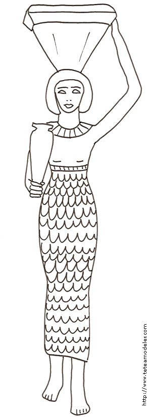 Coloriages d'un porteur d'eau de l'ancienne Egypte
