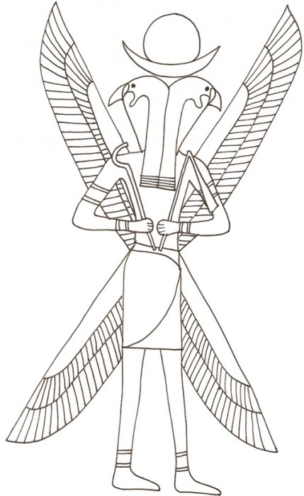 coloriage du dieu lune d'Egypte