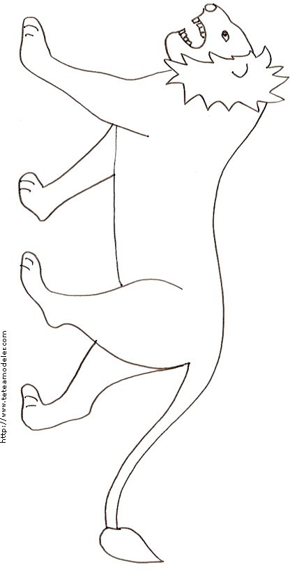 Coloriage d'un lion inspir&eacute; de l'art babylonnien
