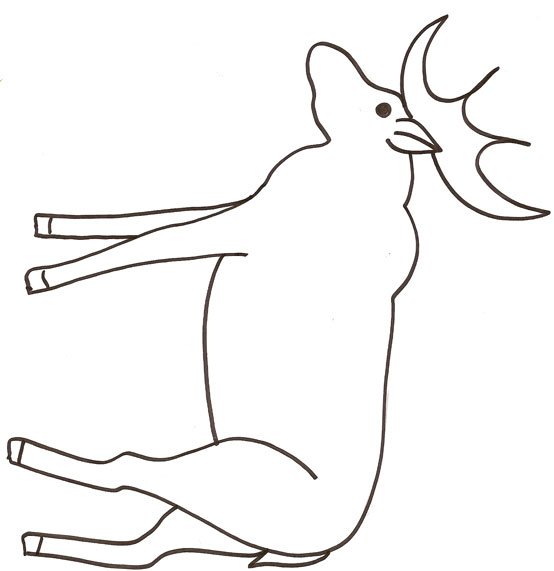 coloriage d'un elan 

