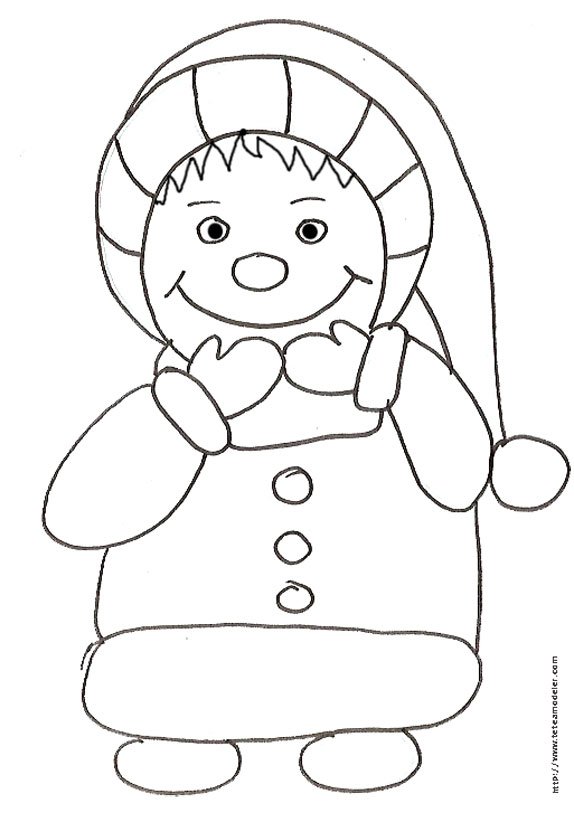 Coloriage d'un enfant de No&euml;l 
