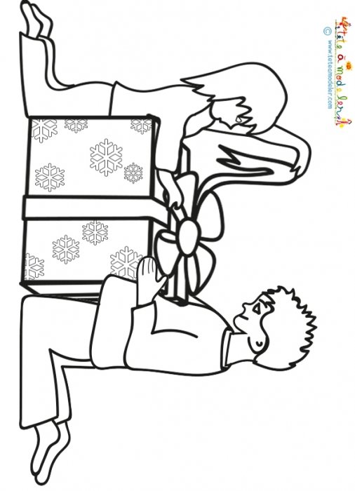 Les enfants et le cadeaux de Noël