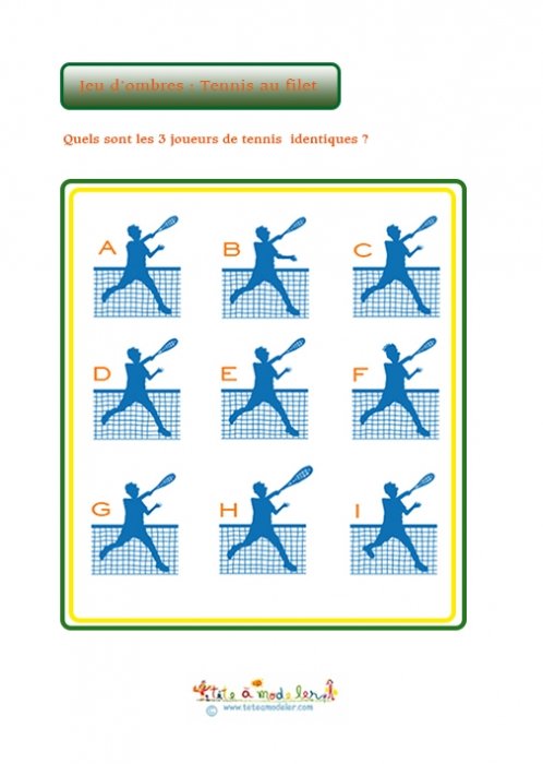 Jeu d ombres : Tennis au filet
