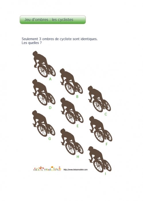 Jeu d'ombres : cycliste 