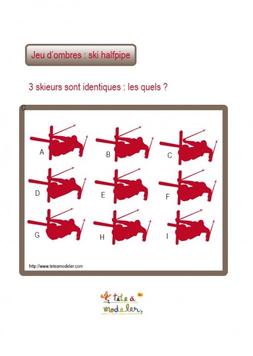 Jeu d'ombres : ski halfpipe