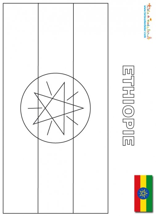 Coloriage du drapeau de l'Ethiopie
