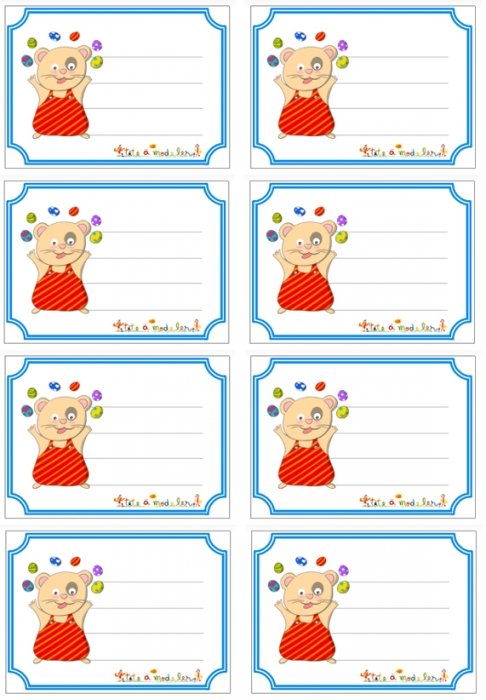 Etiquette pour l'école : Ours