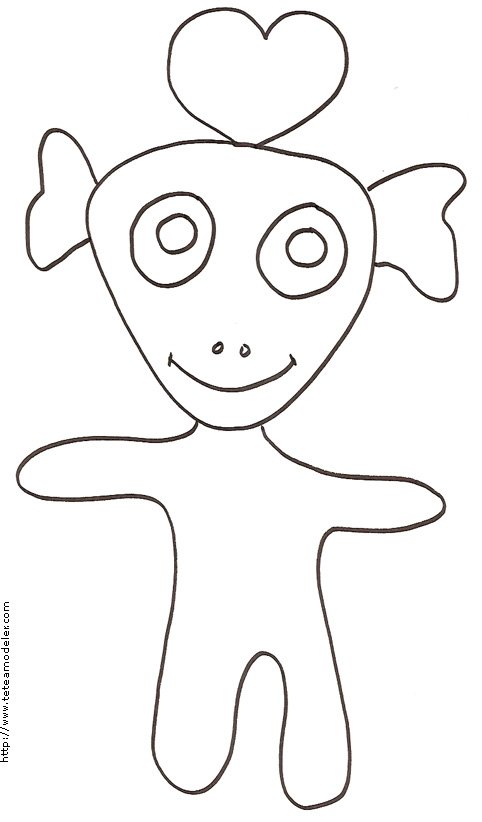 Coloriage d'un petit extraterrestre
