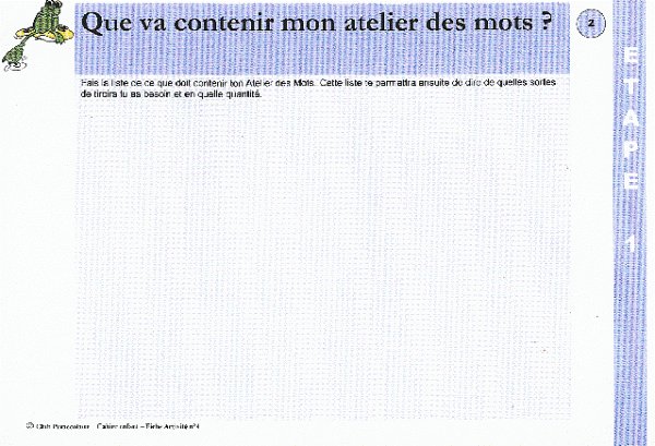 Extrait du cahier enfant