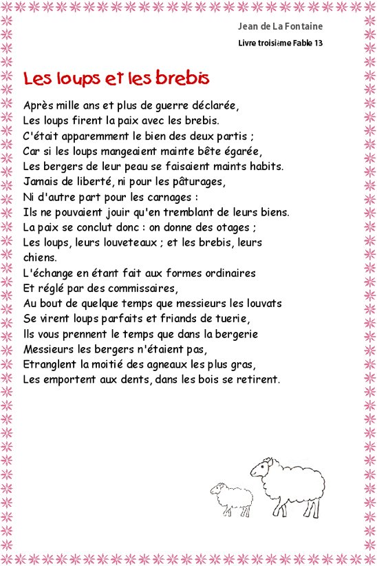 fable : les loups et les brebis
