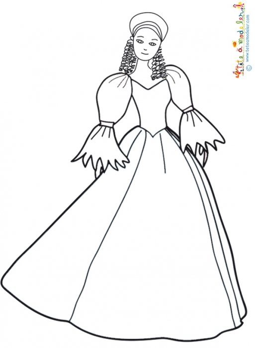 Un coloriage de la femme Barbe Bleue