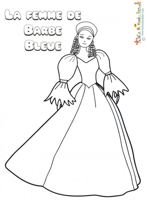 La femme de Barbe Bleue à colorier