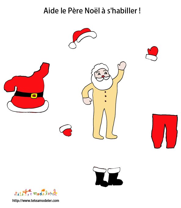 habiller le Pere Noel fiche d'activit&eacute;
