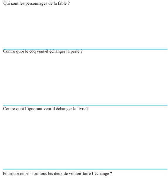 Imprimer la fiche de lecture sur le coq et la perle  page 2
