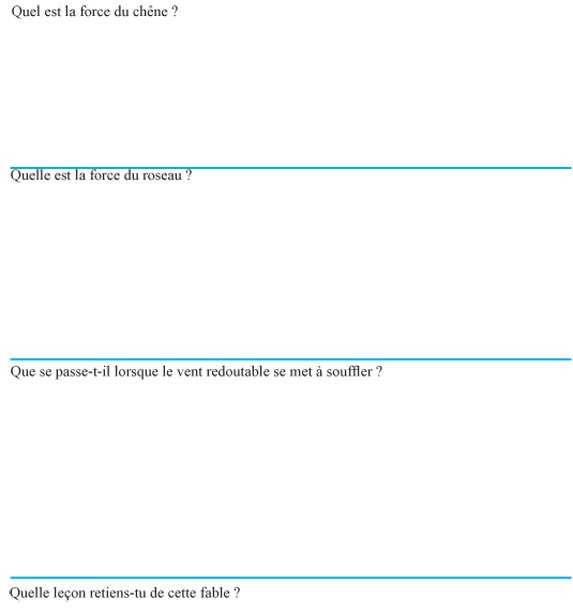 Imprimer la fiche de lecture sur  le ch&ecirc;ne et le roseau page 2
