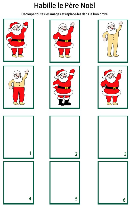 jeu de suite logique Pere Noel
