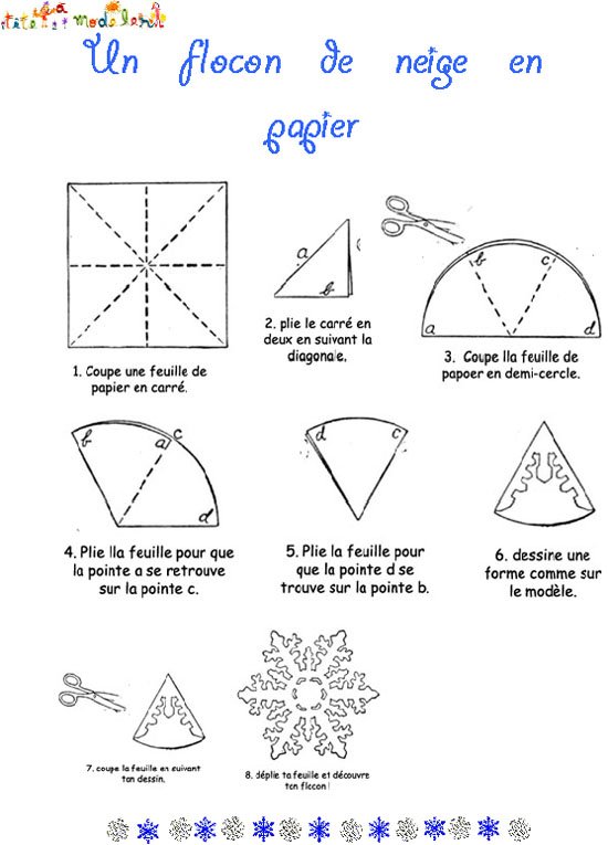 Mode d'emploi du flocon de neige en papier