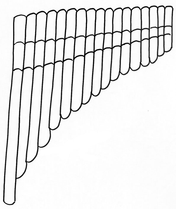 Imprimer le dessin d'une flute de pan