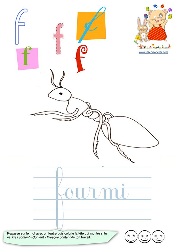 Imagier d minuscule fourmi
