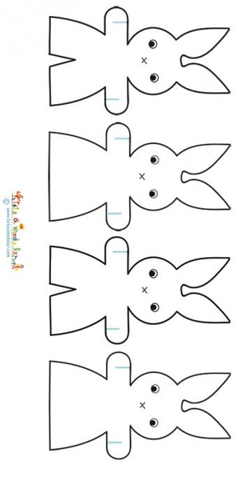 Modèle de lapin pour guirlande de Pâques