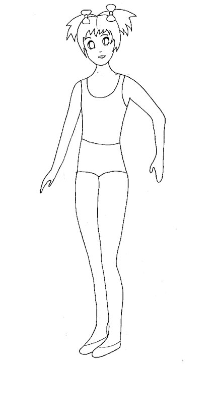 Poup&eacute;e fille : mod&egrave;le &agrave; colorier 
