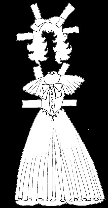 mod&egrave;le robe de bal &agrave; colorier 
