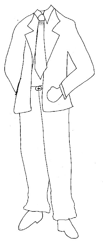 Poup&eacute;e gar&ccedil;on : mod&egrave;le de costume &agrave; colorier
