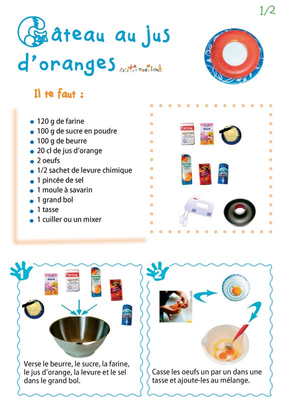 Imprimer la recette du g&agrave;&cent;teau au jus d'orange 1
