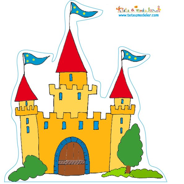 Château de chevalier jaune et rouge